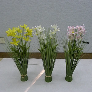 Hand Wrapped Floral spring personalized Artificial yellow pink white 3 assorted Daisy beam artificial flowers