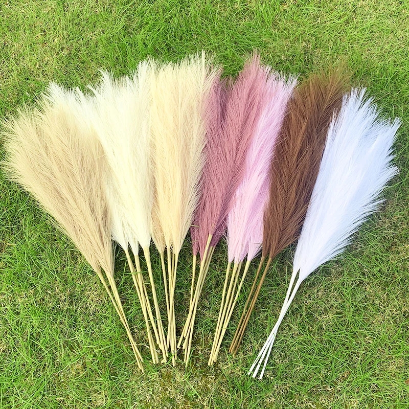 45cm Reed 10Pcs Dried Flower Natural Pampas Grass Black Christmas Decoration Phragmites Wedding Home Decor