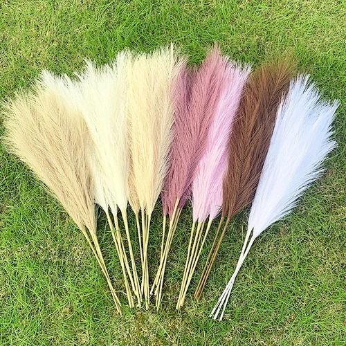 45cm Reed 10Pcs Dried Flower Natural Pampas Grass Black Christmas Decoration Phragmites Wedding Home Decor