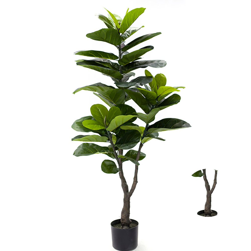 Outdoor decoration professional fiddle fig artificial tree manufacturer green artificial outdoor palm trees