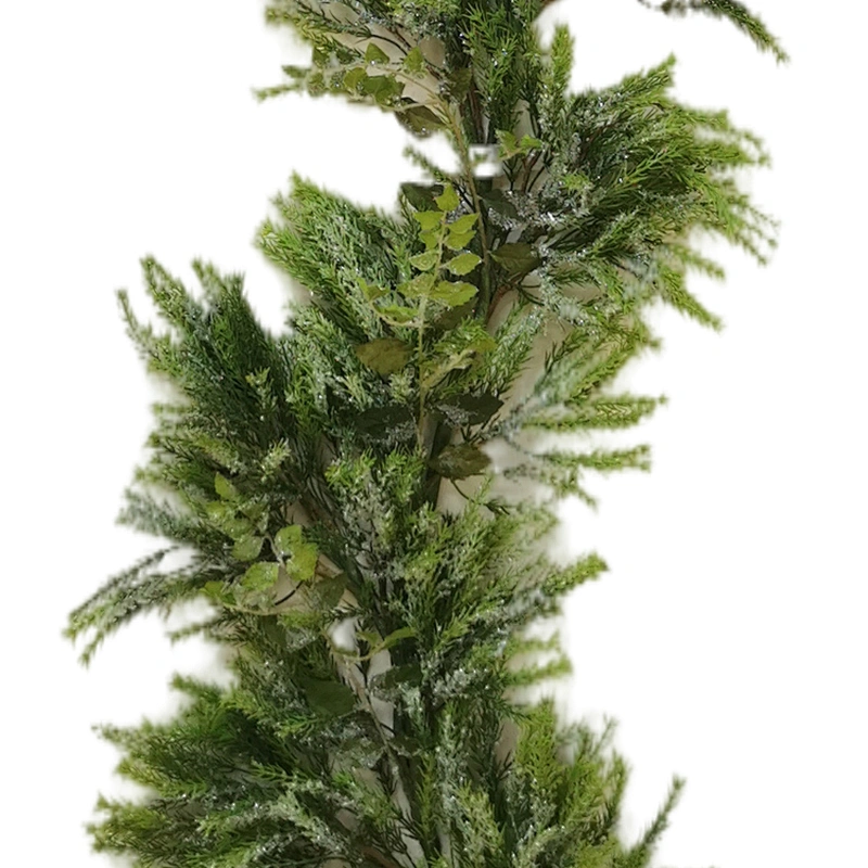 Arts And Crafts 182.88cm green garland Pine needles and leaves artificial decorative garland