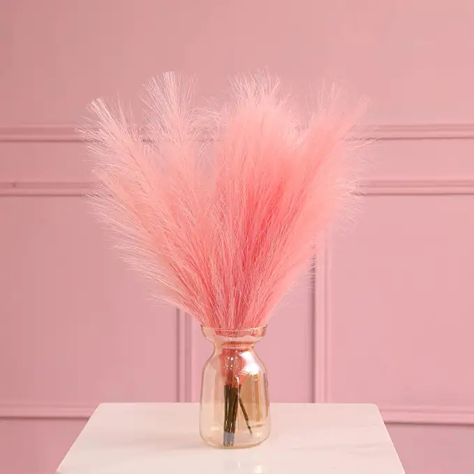 Wholesa Faux Pampas Grass Decor Floral Mini Artificial Pampas Grass Branches Plants Vase Filler Living Room Kitchen