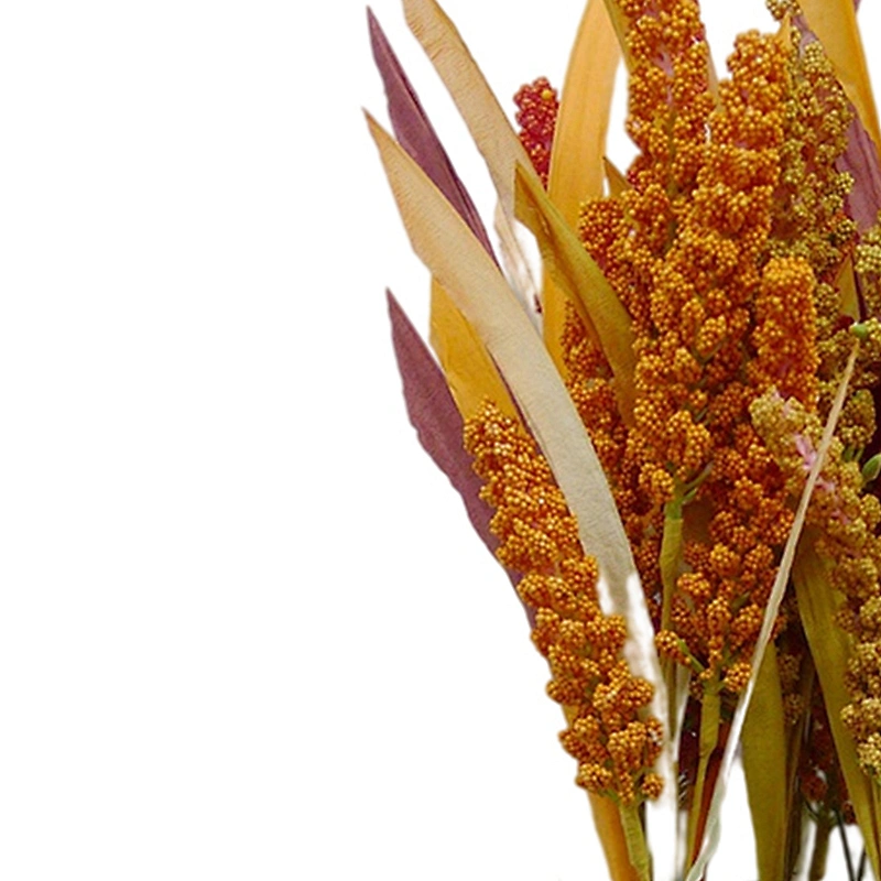 Custom Cheap Fashion Colorful Artificial wheat flower 42cm Red Orange Autumn Wheat red orange yellow flowers