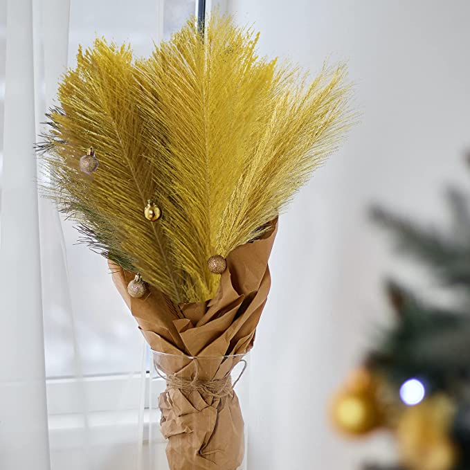 Wholesale Gold Small Pampas Grass Faux Pampas Grass Wedding Outdoor Home Decorations