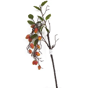 Hot sale home door decoration autumn orchids artificial flowers real touch medium fruit with hole faux flower