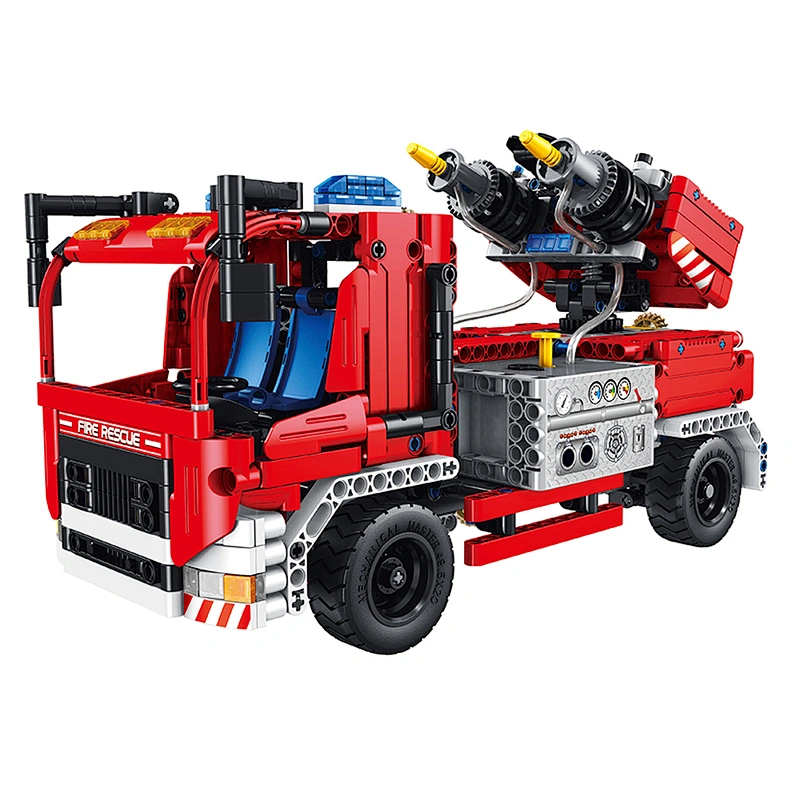New arrival kids diy block 2 in 1 kit toy rc fire truck