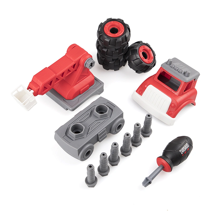 Diy building blocks fire engine assembly truck car toys for kids