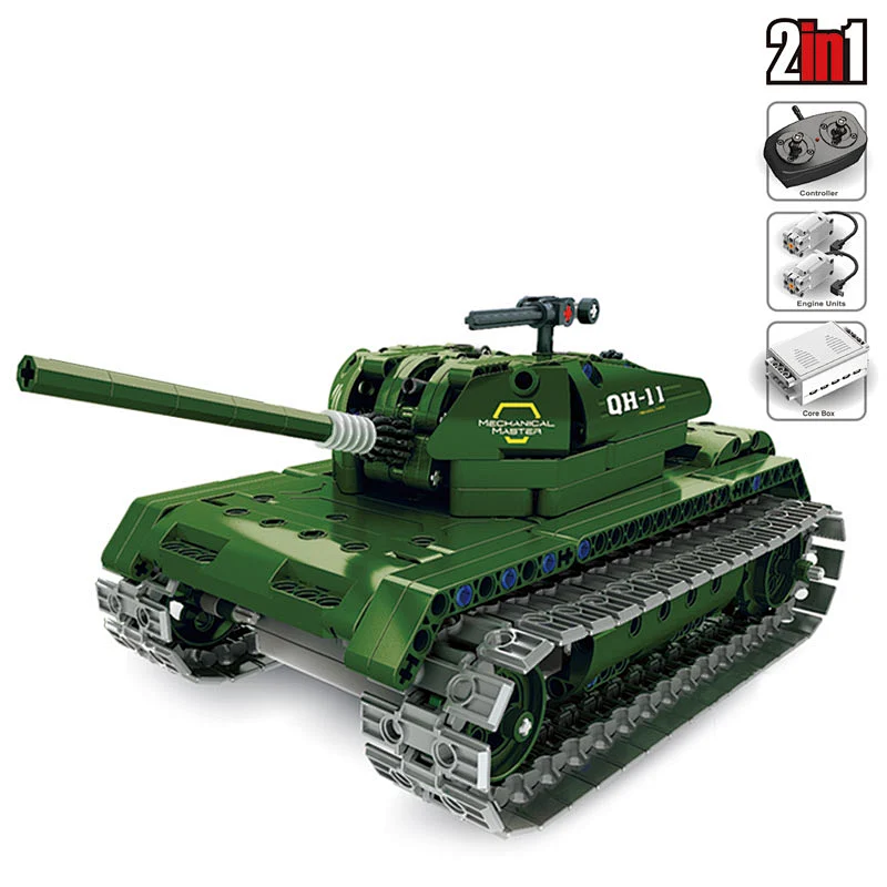 Hot 2 in 1 kids block battle army rc military toy tank track