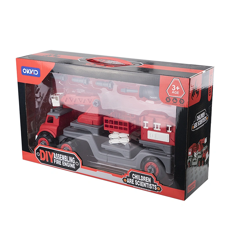 Hot selling educational assembly mini diy car lift truck toy