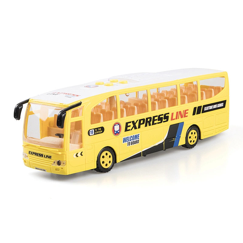 1/16 scale plastic yellow tour die cast story car bus toy for kids