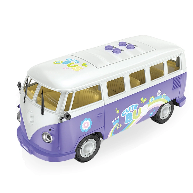 1:16 happy kids scale car model mini diecast plastic bus toy
