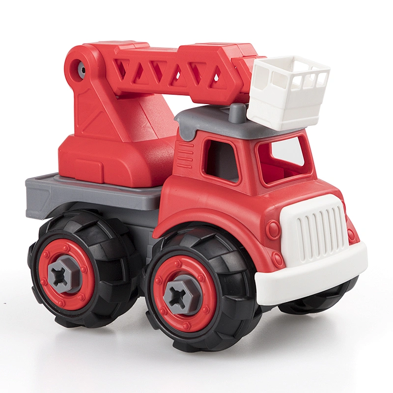 Diy building blocks fire engine assembly truck car toys for kids