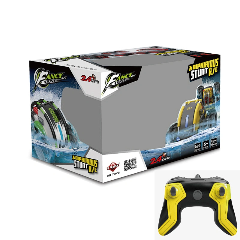 Amphibious remote control flip car toys stunt roll car