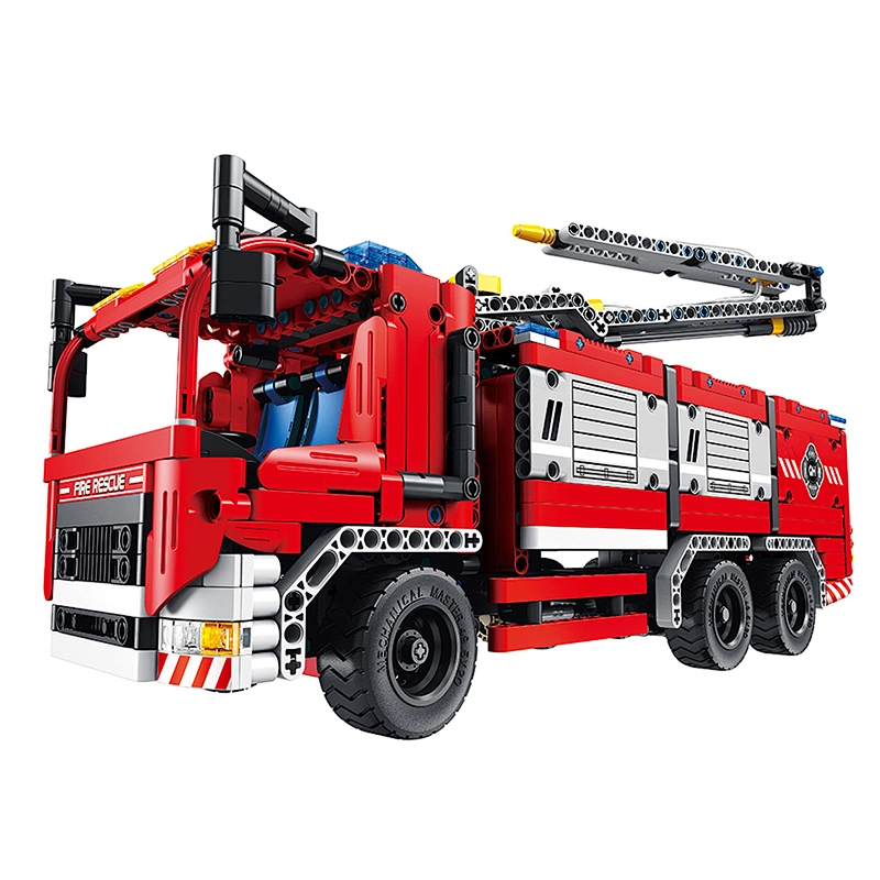 New arrival kids diy block 2 in 1 kit toy rc fire truck
