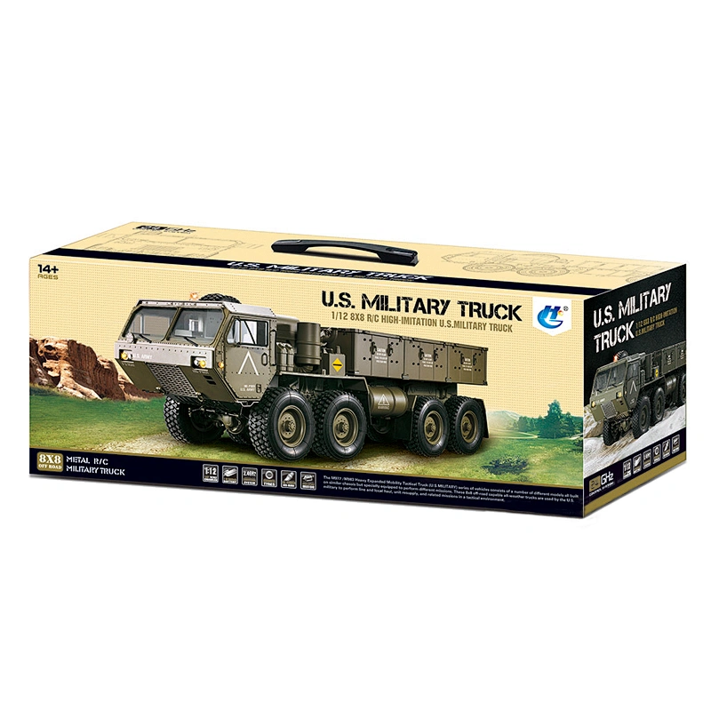 New arrival 2.4G remote control 8wd alloy rc military truck toy