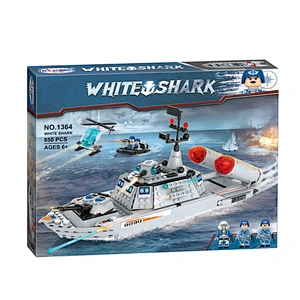 Wholesale warship aircraft carrier military toys building blocks for kids