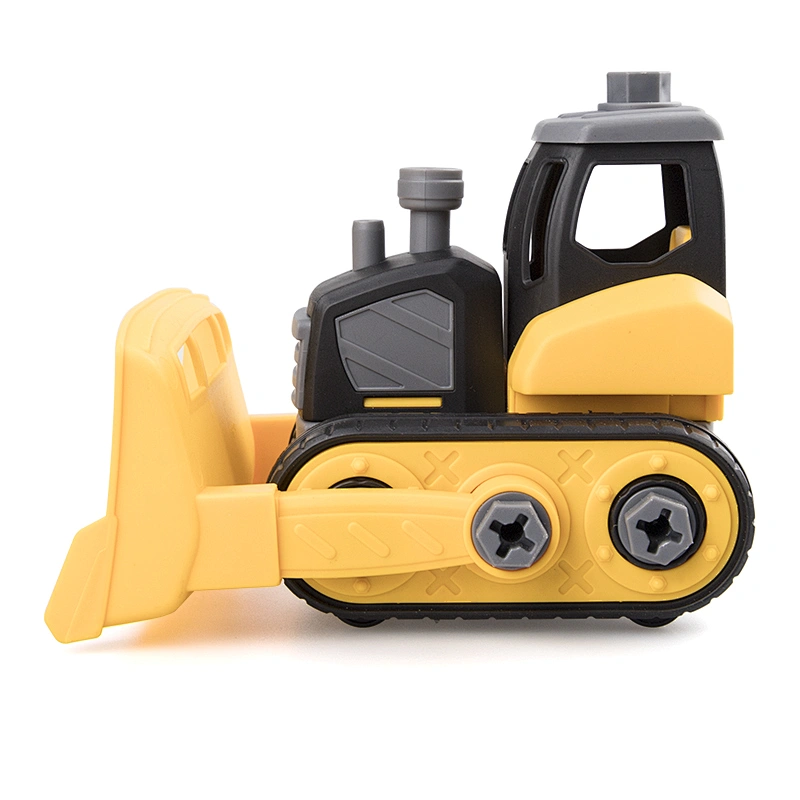 Plastic excavator diy car kit pile driver truck toy for children