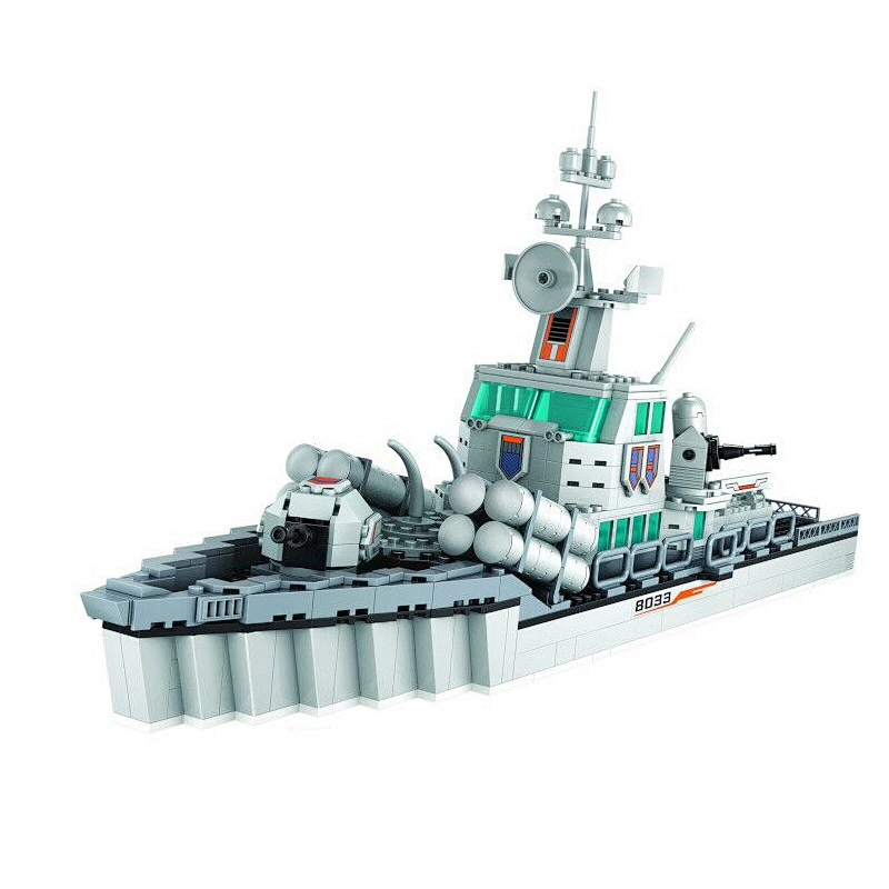 Assemble toy aircraft carrier model plastic building blocks for adult