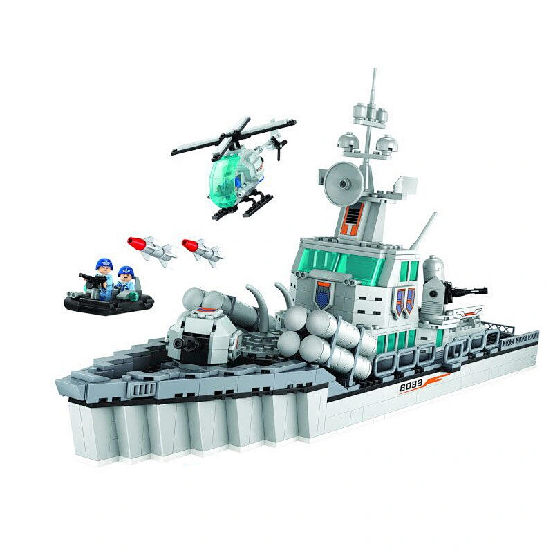 Assemble toy aircraft carrier model plastic building blocks for adult