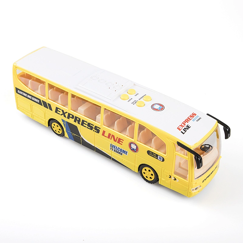 1/16 scale plastic yellow tour die cast story car bus toy for kids