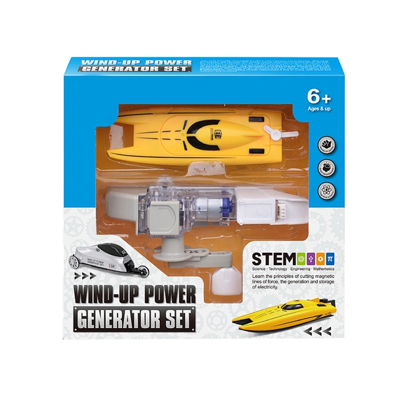 Wind-up power boat set boat toys diy education toys stem toys science kids