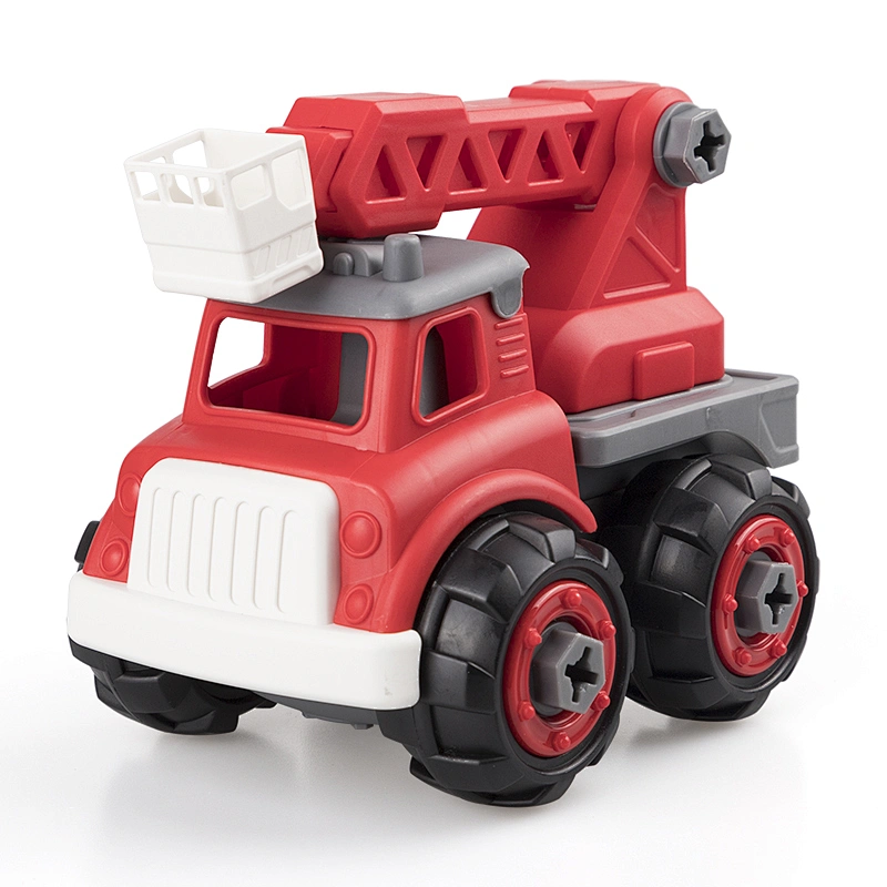 Diy building blocks fire engine assembly truck car toys for kids