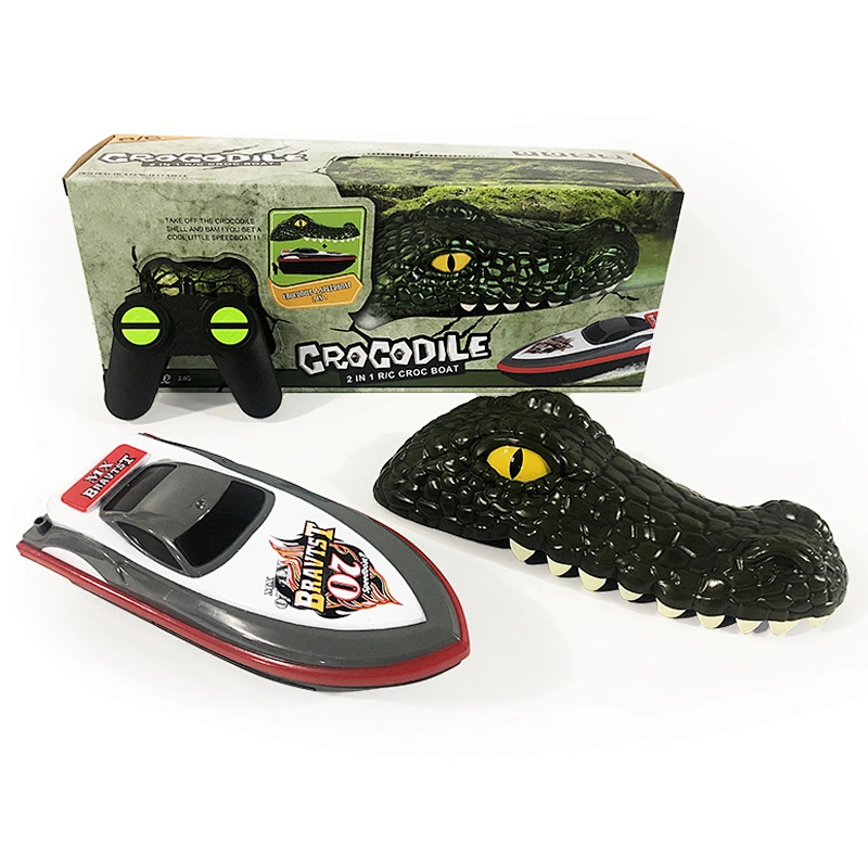 Hot selling 2 in 1 2.4G crocodile toy head rc remote control boat