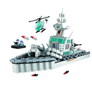Assemble toy aircraft carrier model plastic building blocks for adult