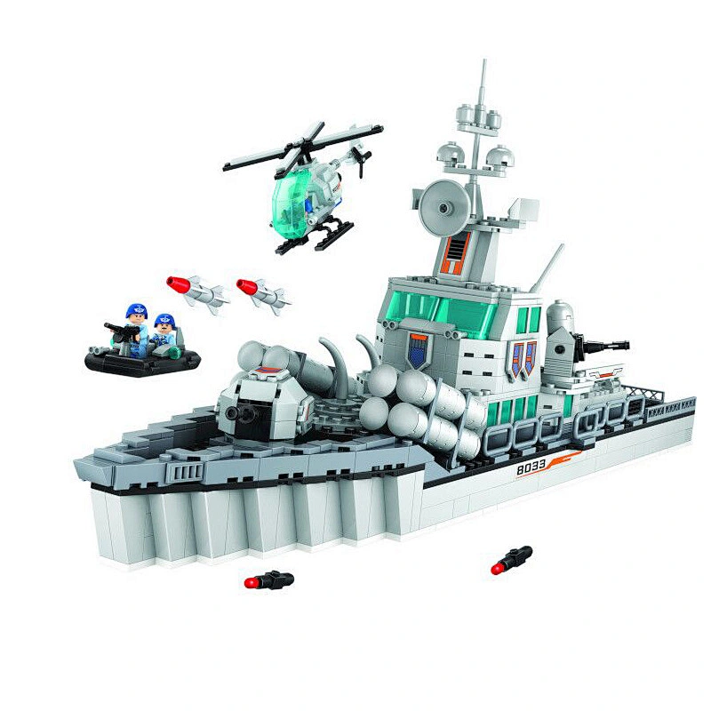 Assemble toy aircraft carrier model plastic building blocks for adult