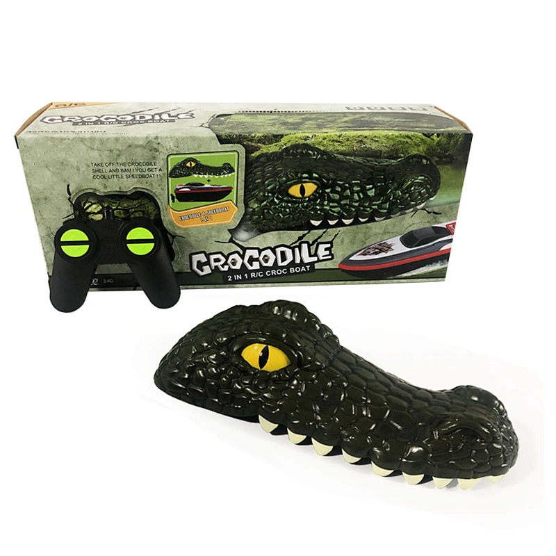 Hot selling 2 in 1 2.4G crocodile toy head rc remote control boat