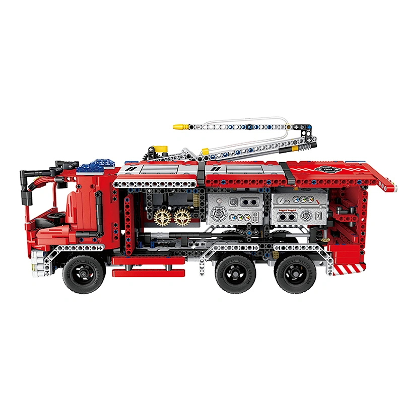 New arrival kids diy block 2 in 1 kit toy rc fire truck