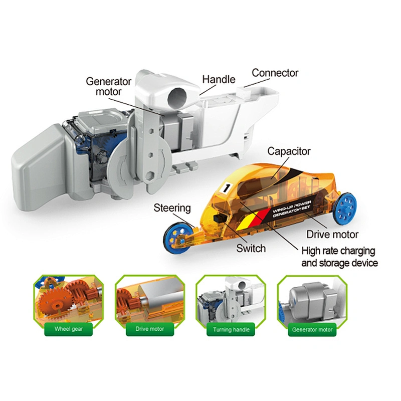 DIY wind-up power generator set science and education toys