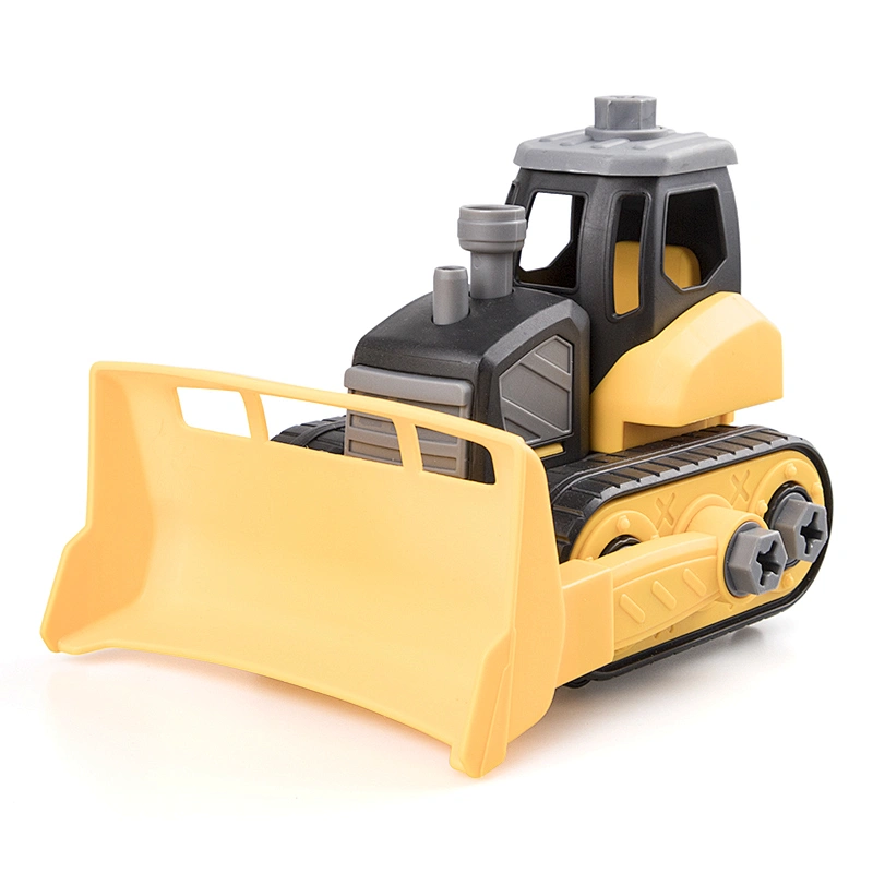 Plastic excavator diy car kit pile driver truck toy for children