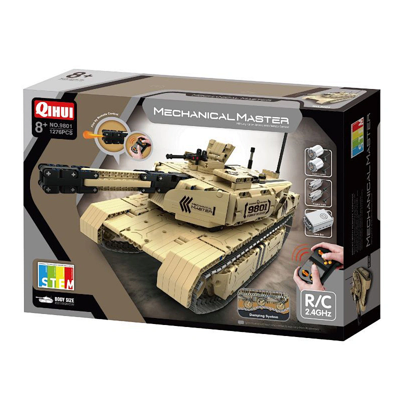 Hot selling diy remote control block truck toy rc tank for kids