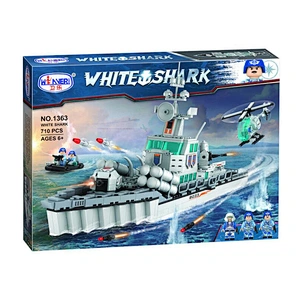 Assemble toy aircraft carrier model plastic building blocks for adult