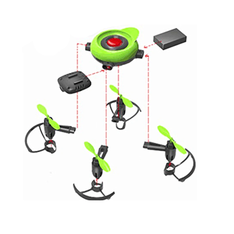 360 Degree watch control 4 channel Led diy drone kit with remote