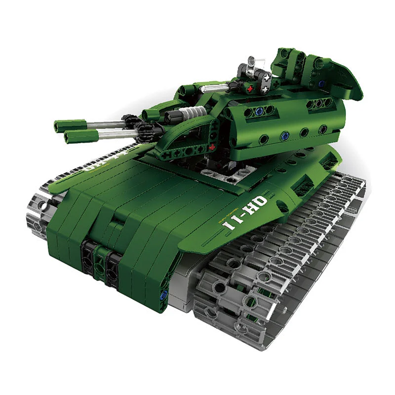 Hot 2 in 1 kids block battle army rc military toy tank track