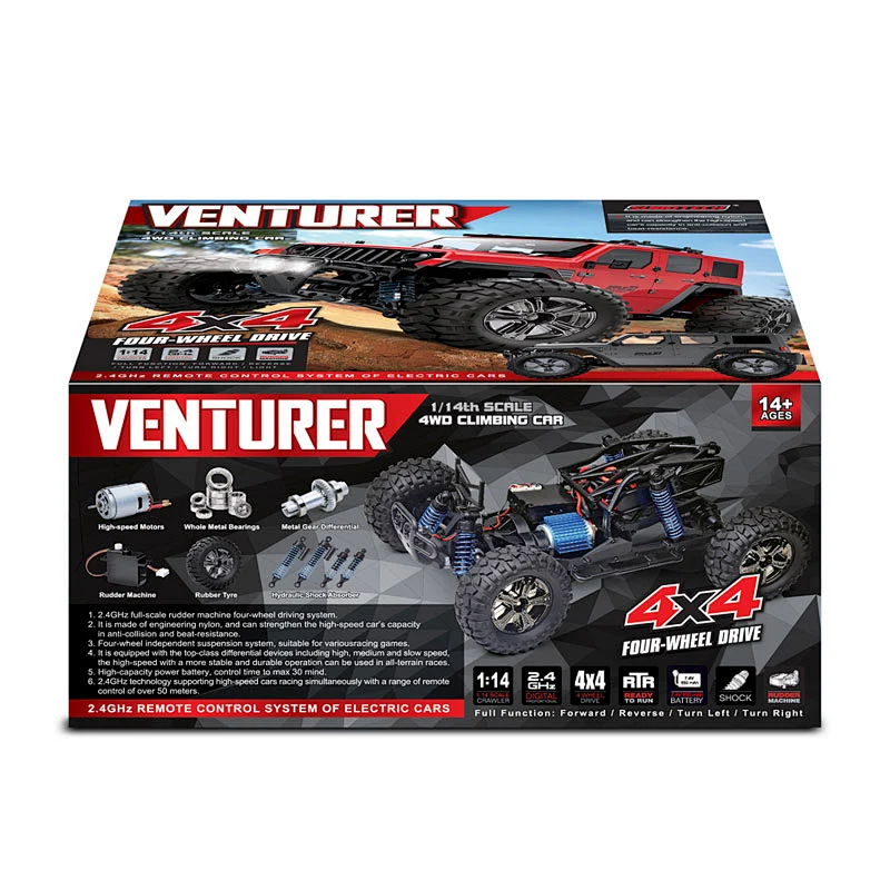 1/14 scale remote control 25 km/h kids 4wd rc jeep truck crawler