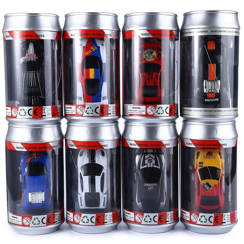 Electric racing mini coke toy rc pocket car in can for kids