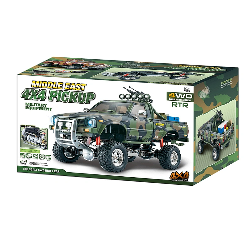 New arrival 110 scale remote control 4wd toy military pickup rc truck