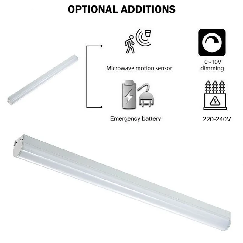 Hot sale smd adjustable 2ft 4ft 8ft 8ft 18 24 36 42 68 watt led batten strip light