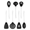 silicone kitchen utensils with white transparent handle