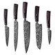 Damascus knives set