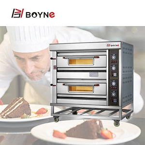 Commercial Bakery Gas 3 Layer 9 Trays Deck Oven Temperature Control Kitchen Oven