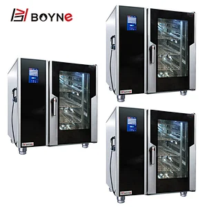 Kitchen Stainless Steel  Touch Screen 10 Layer Electric Combi Commercial Steam Oven