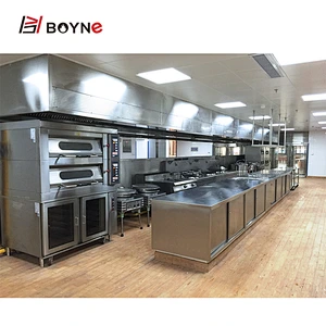 Boyne Chinese Custom Stainless Steel 304 Bakery Cooking Seafood Restaurant Gas Electrical Kitchen Equipment