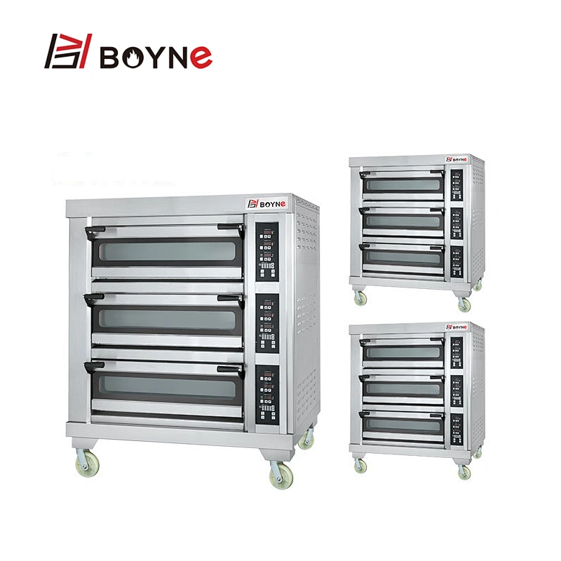 Bakery Shop High End High Temperature Commercial Bakery Three Deck Nine Trays Bread Oven