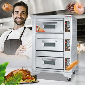 Commercial Quality High Temperature Three Deck Three Tray Gas Bakery Oven