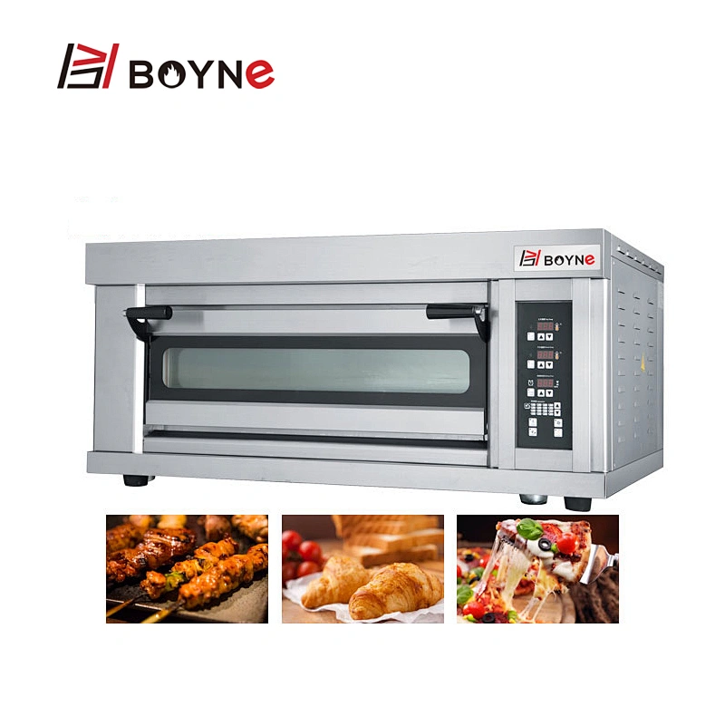 High End Microcomputer Stainless Steel Commercial One Deck Two Trays Bakery Oven