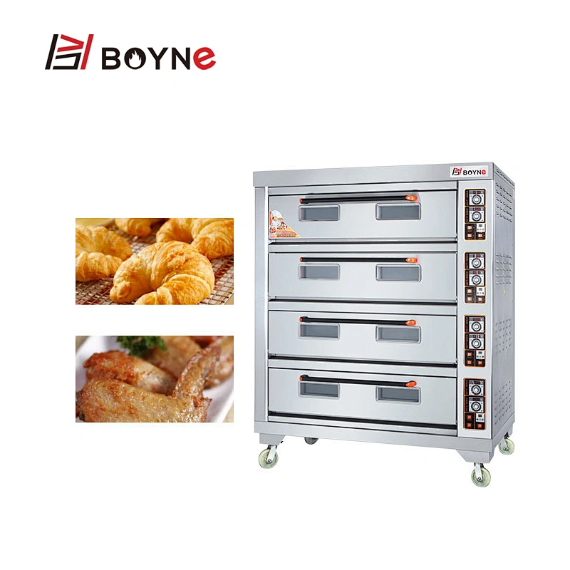 Big Capacity Commercial Bread Electric Stainless Steel Four Deck Twelve Trays Bakery Deck Oven